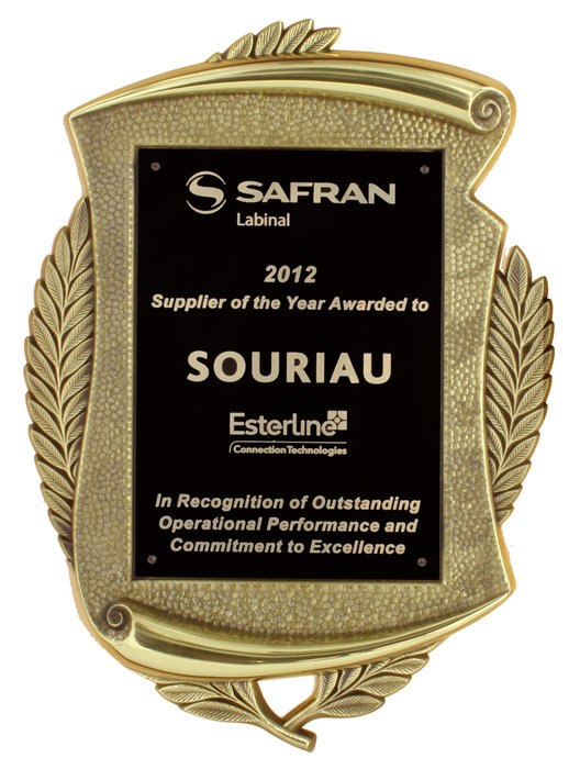 Souriau, distingué meilleur fournisseur Labinal pour l’année 2012